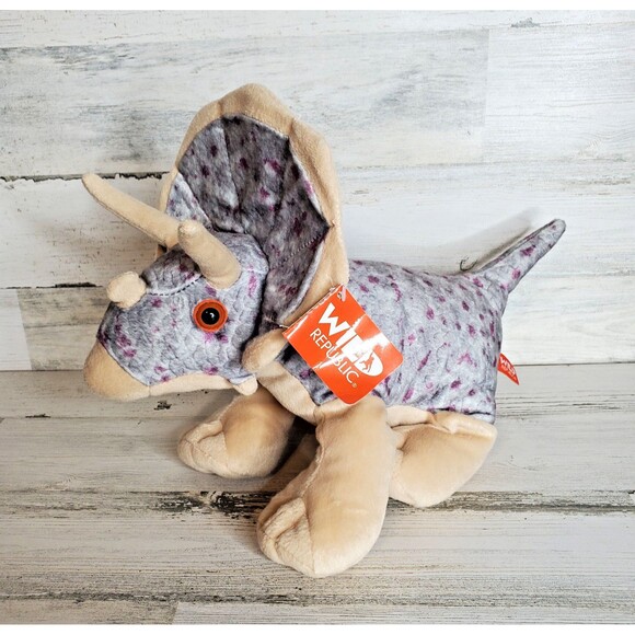 Wild Republic Plush Triceratops Dinosaur Stuffed Animal Toy Dino 12"  NWT - Picture 1 of 10